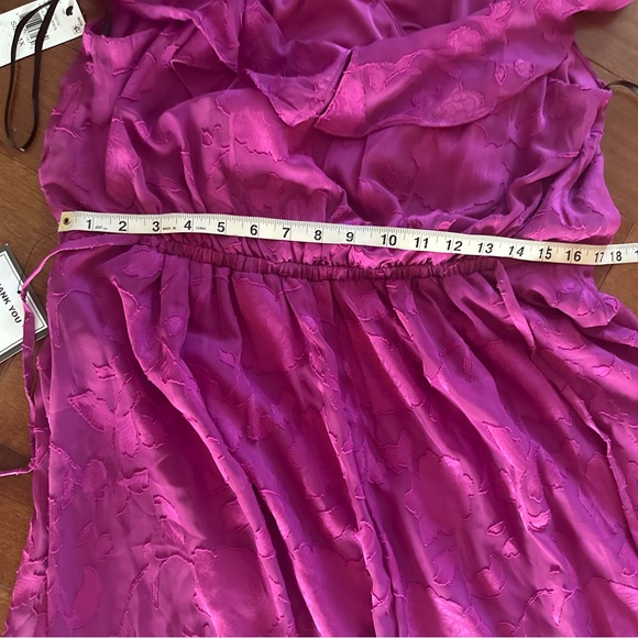 BCX Plus Pink Purple Mauve Ruffled Textured High-Low Dress. Size 1X. NWT! - Picture 12 of 13